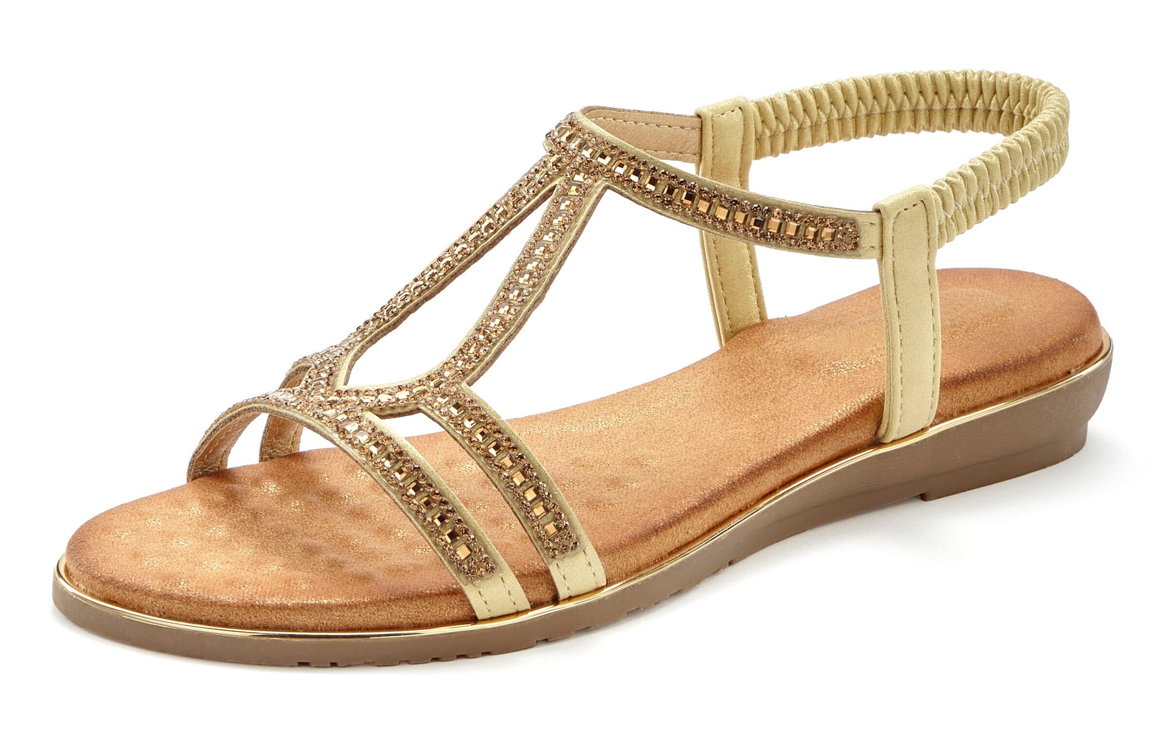 VIVANCE Riemensandale in Gold: Vorderseite