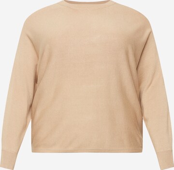 ONLY Carmakoma - Jersey en beige: frente