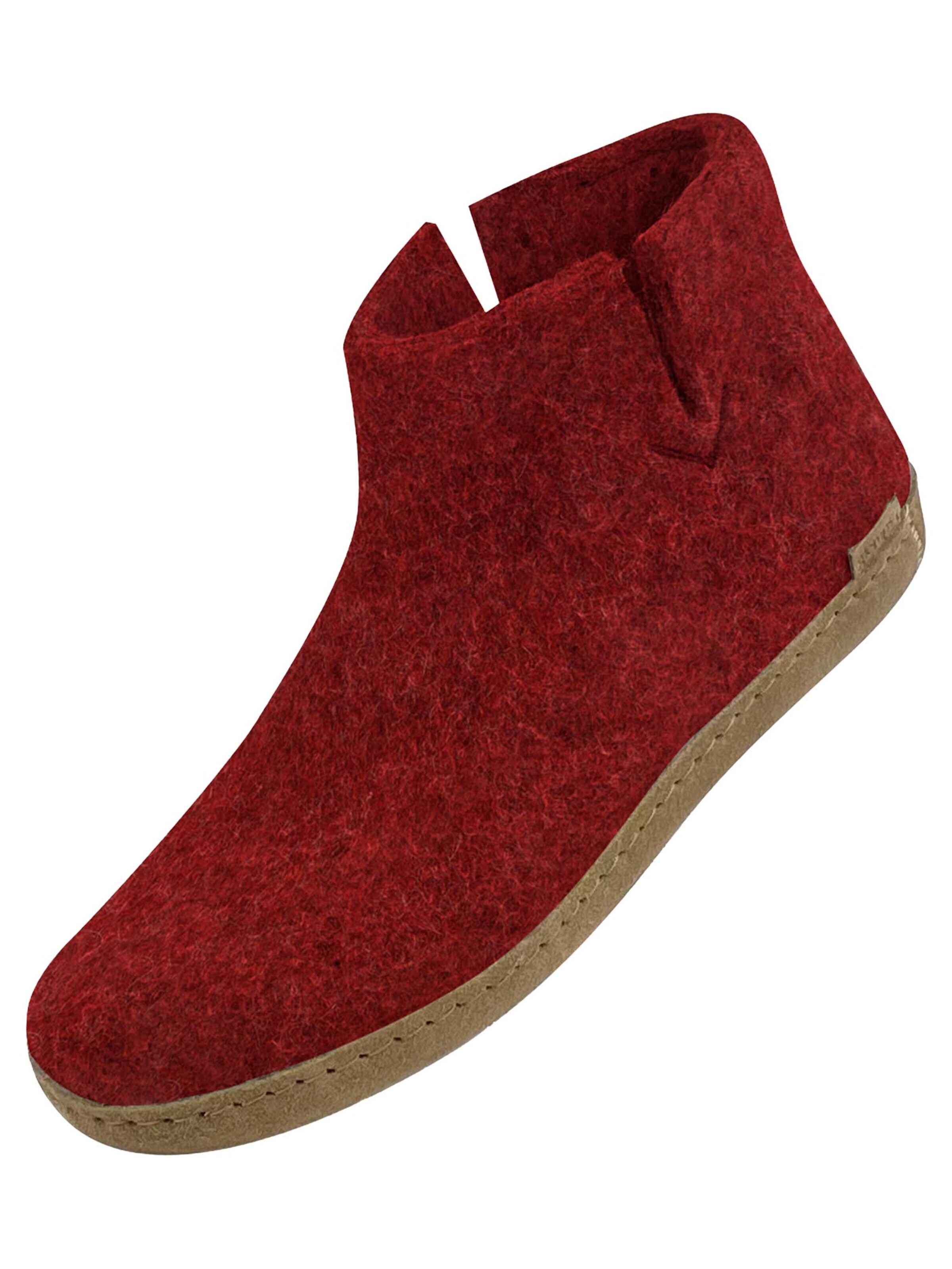 Glerups Huisschoenen 'Ledersohle' in Rood
