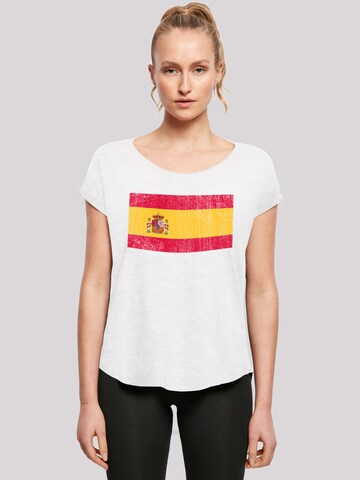 F4NT4STIC Shirt 'Spain Spanien Flagge distressed' in Wit: voorkant