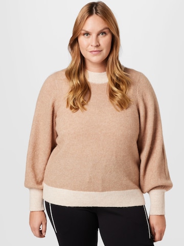 Selected Femme Curve Sweater in Beige: front