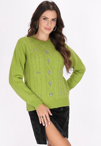 faina - Pullover em verde: frente