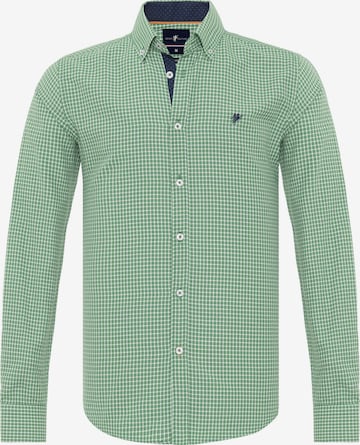 Coupe regular Chemise 'LUIZ' DENIM CULTURE en vert : devant