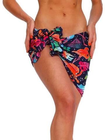 King Kameha - Toalla de playa 'Funky Flamingos' en azul: frente