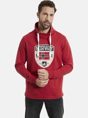 Jan Vanderstorm Sweatshirt ' Hentri ' in Rood: voorkant