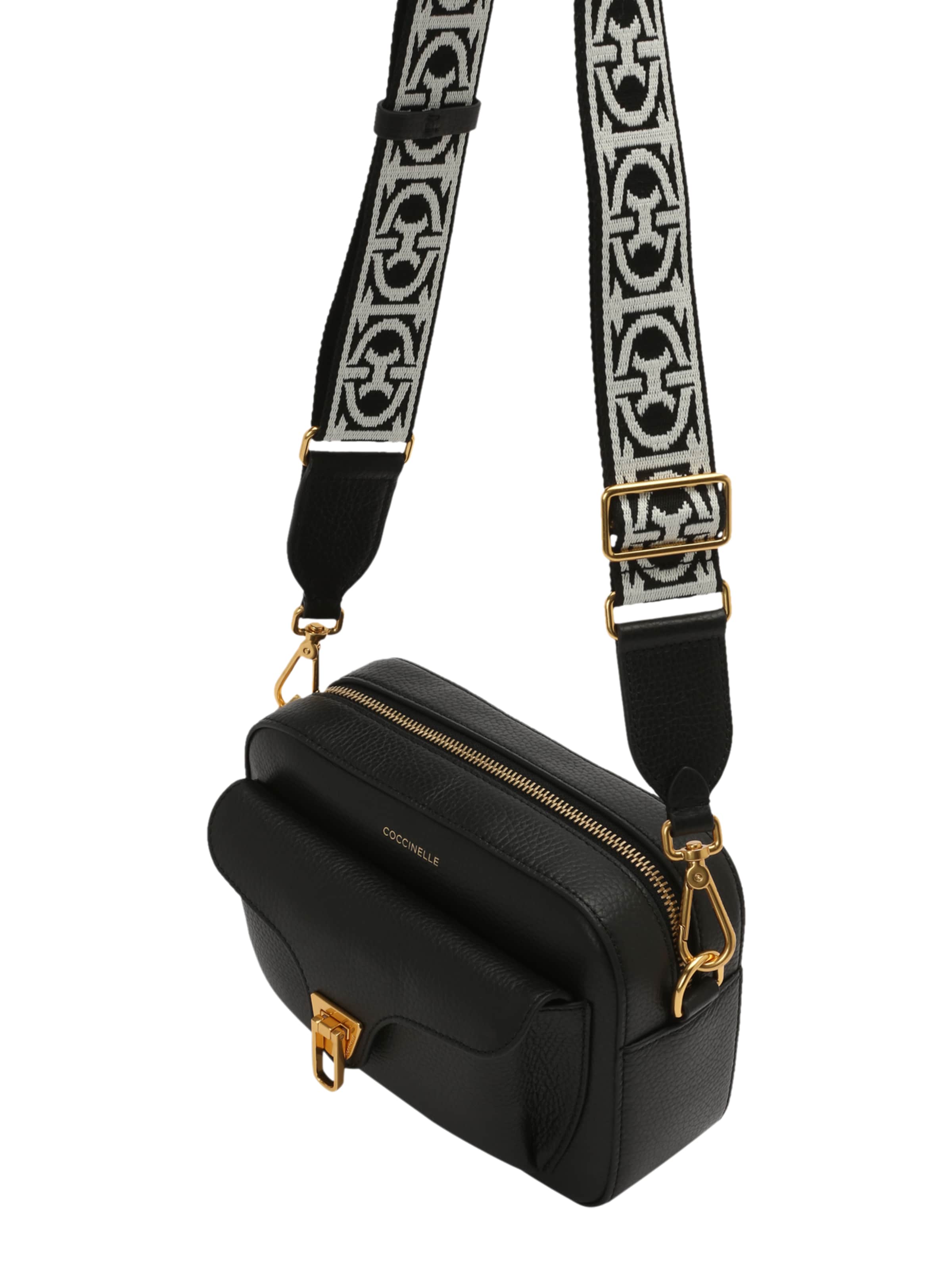 CoccinelleTorba preko ramena 'Beat Soft Ribb' - crna boja: prednji dio