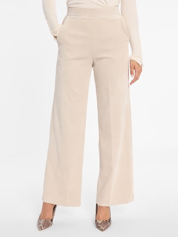 Ana Alcazar Wide leg Broek 'Adimy' in Wit: voorkant