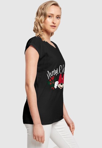 ABSOLUTE CULT Shirt 'Minnie Mouse - Christmas Holly' in Black