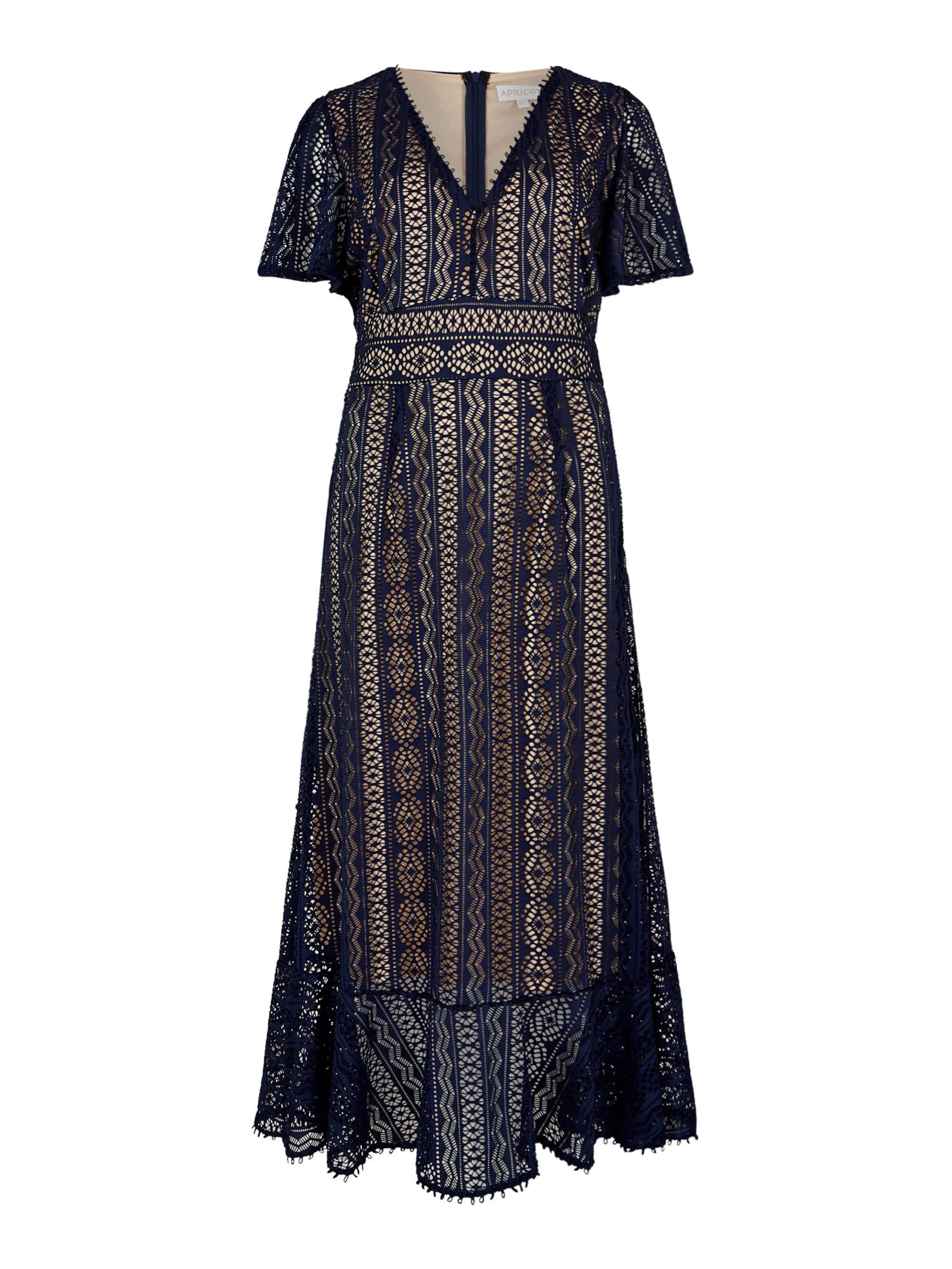 Apricot Kleid in Blau: Vorderseite