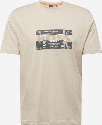 BOSS T-shirt 'Ticket' i beige: framsida