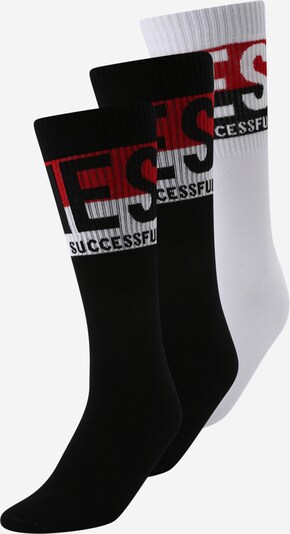 DIESEL Sokken 'SKM-RAY' in de kleur Rood / Zwart / Wit, Productweergave