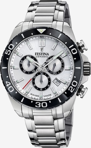 FESTINA Analogové hodinky 'Chronograph Chrono Swiss Made' – bílá: přední strana