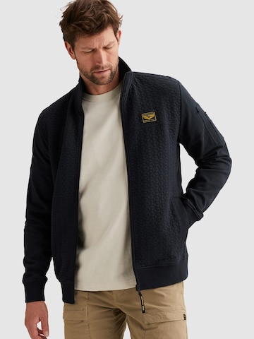Felpa 'PME LEGEND - Sweat jacket with textures and flight pocket' di PME Legend in blu: frontale