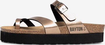 Bayton - Chinelos de dedo 'Andromac' em ouro: frente