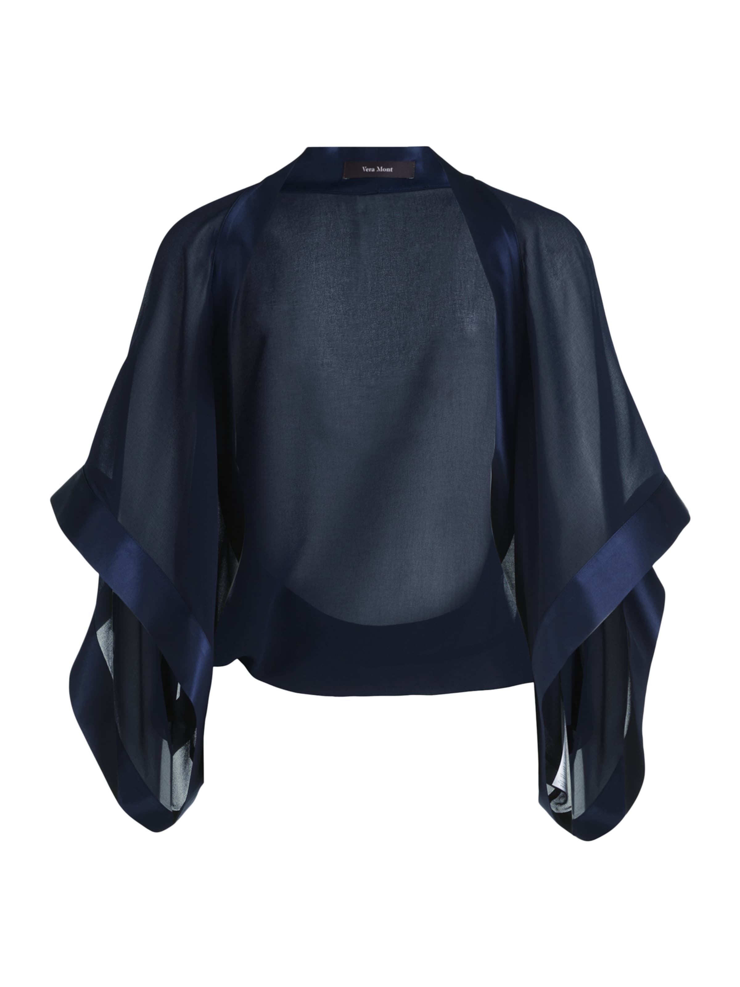 Vera Mont Chiffonstola mit 3/4 Arm in Blau: Vorderseite