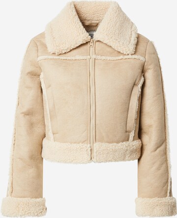 Abercrombie & Fitch Overgangsjakke 'SHEARLING' i brun: forside