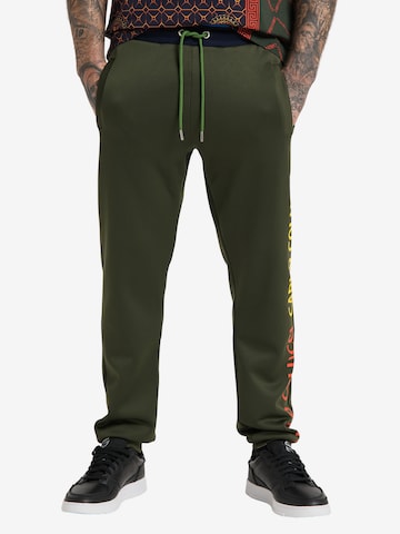 Carlo Colucci Tapered Broek 'Carlotto' in Groen: voorkant