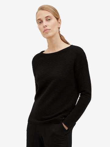 TOM TAILOR Sweater in Black: front