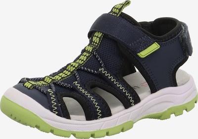 SUPERFIT Sandals & Slippers 'Tornado' in Night blue / Neon green, Item view