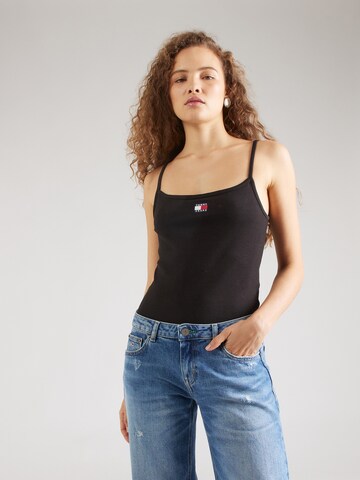 Tommy Jeans Top in Black: front