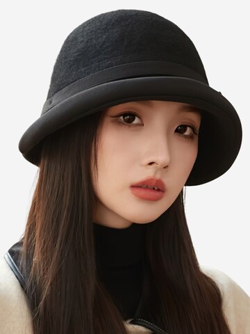 Magicshe Hat 'Eleganter Glockenhut mit Schleife in Wolloptik' in Black: front