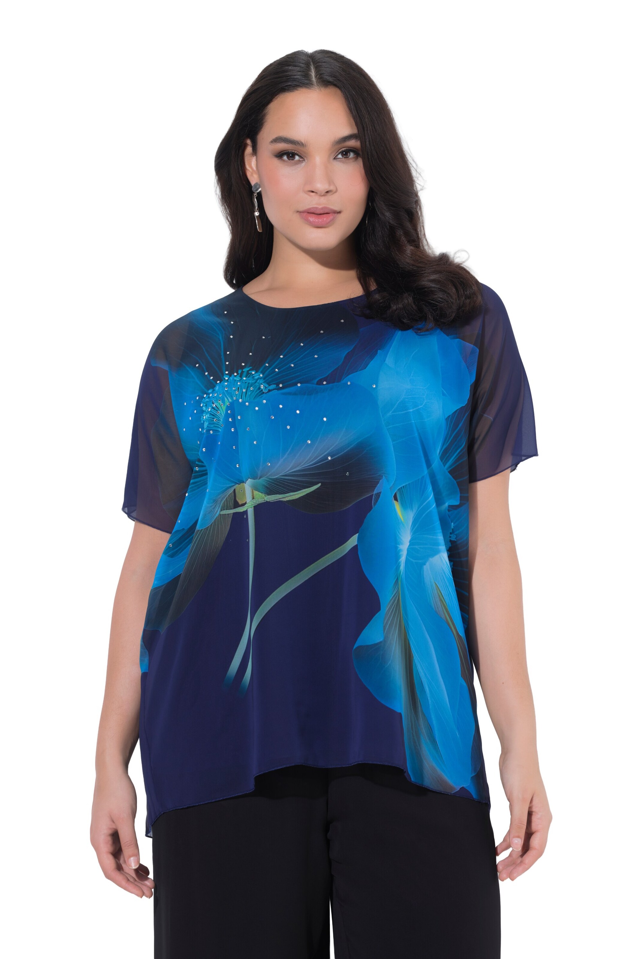 Ulla Popken Blouse in Blauw: voorkant