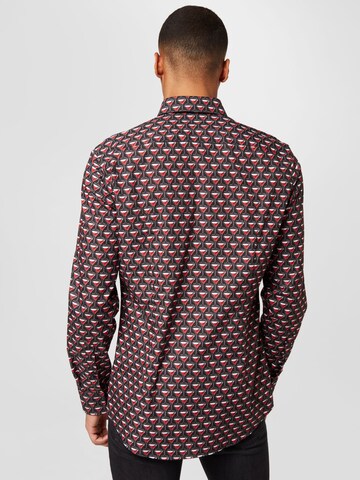 HUGO Red Slim fit Button Up Shirt 'Kenno' in Black