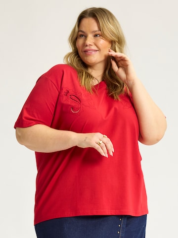 Anyday Bluse 'Cherry 414' i rød: forside