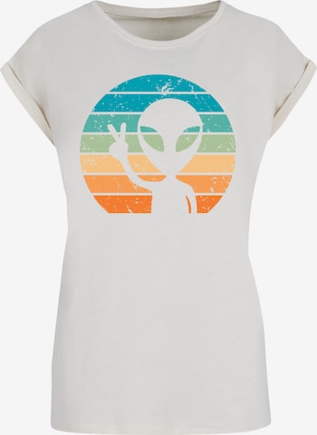 F4NT4STIC Shirt 'Alien Piece Sonnenuntergang' in Beige: voorkant