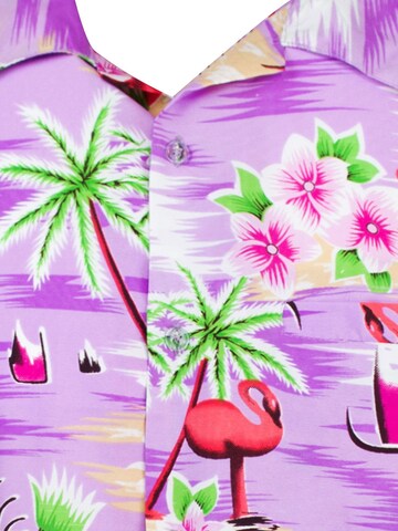 King Kameha Shirt 'Flamingos' in Lila