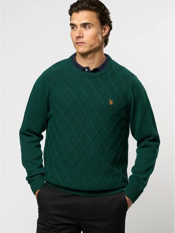 U.S. POLO ASSN. Trui 'Remy' in Groen: voorkant