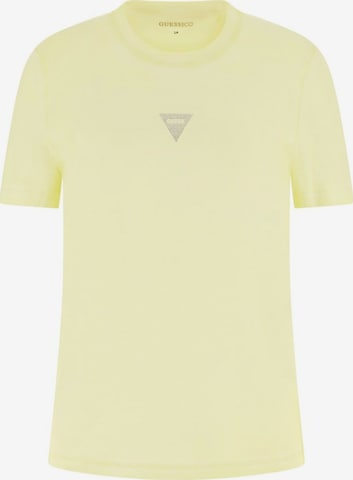 T-shirt GUESS en jaune : devant