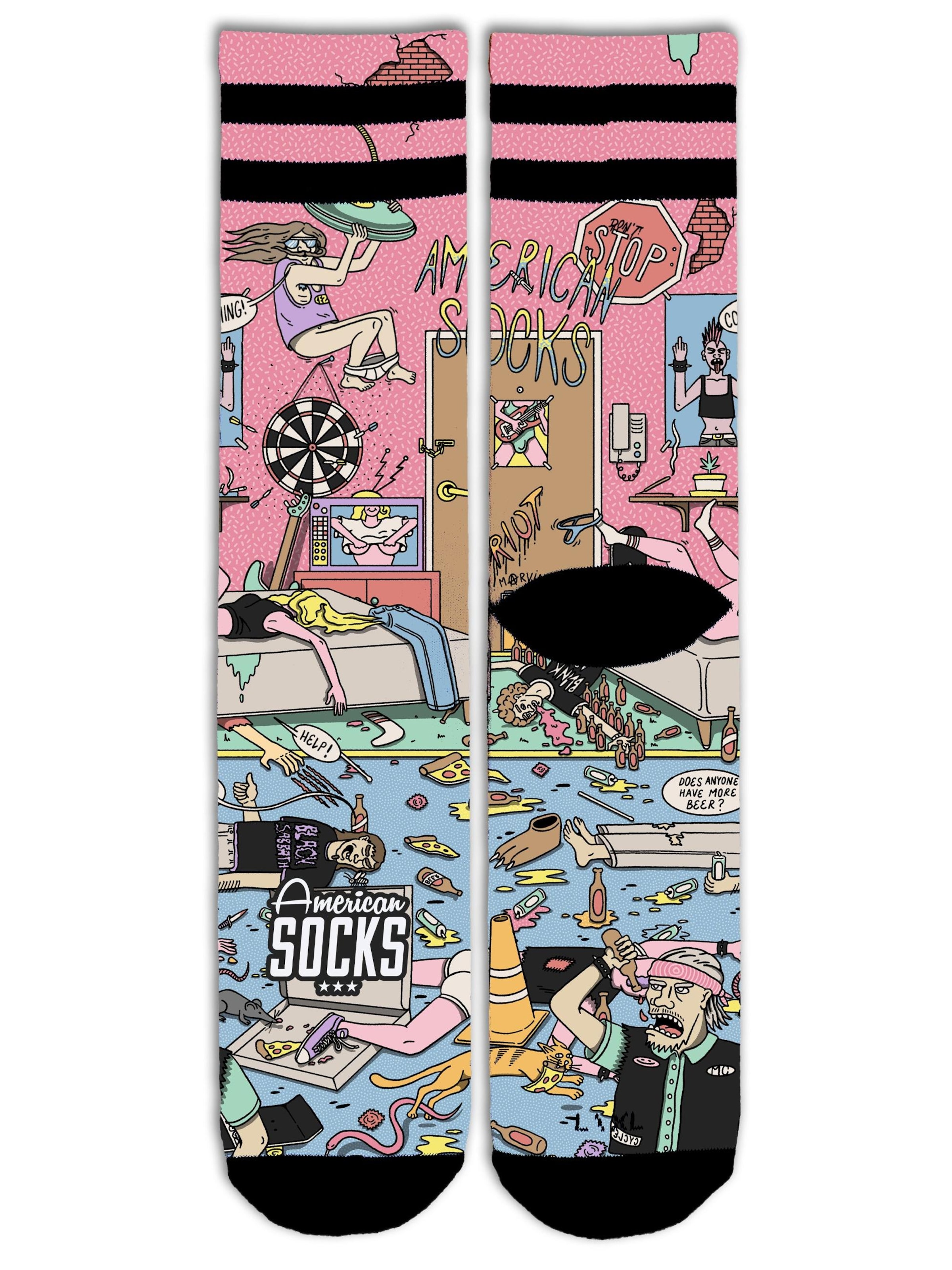 Chaussettes 'American Pie' American Socks en rose