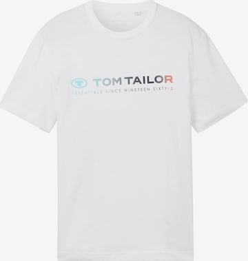 T-Shirt TOM TAILOR en blanc : devant
