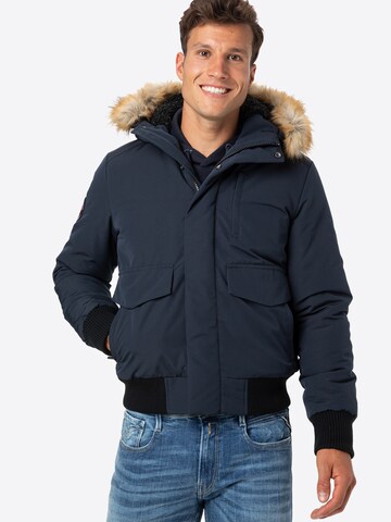 Superdry Between-Season Jacket 'Everest' in Blue: front