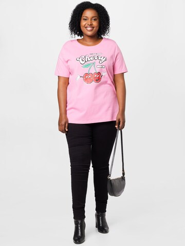 ONLY Curve T-Shirt 'TESSA' in Pink