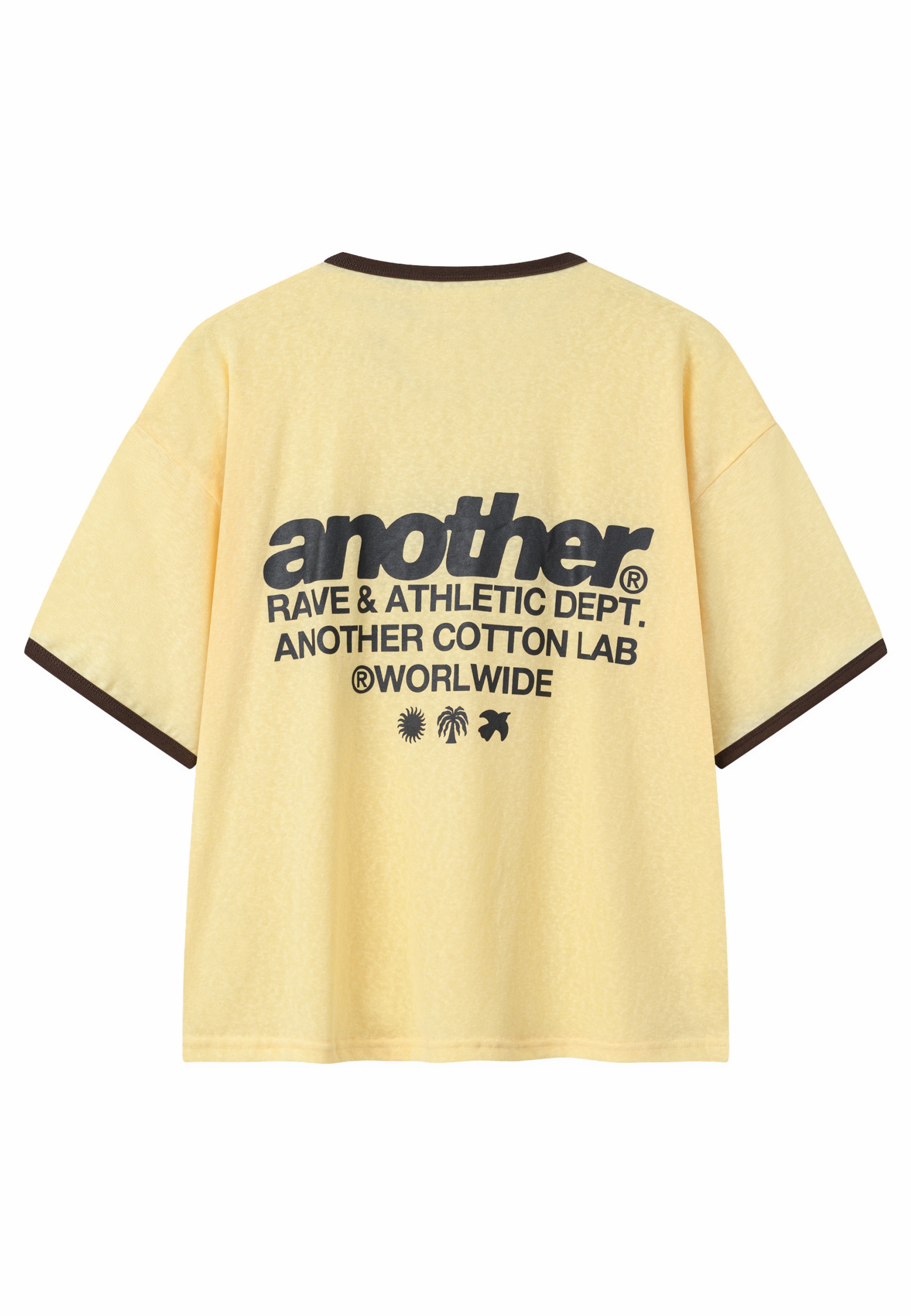 Maglietta 'Rave Dept. Ringer' di Another Cotton Lab in giallo