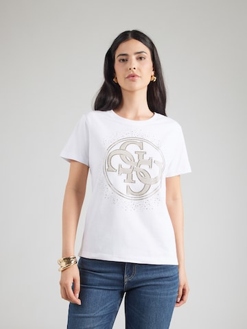 Tricou de la GUESS pe alb: față