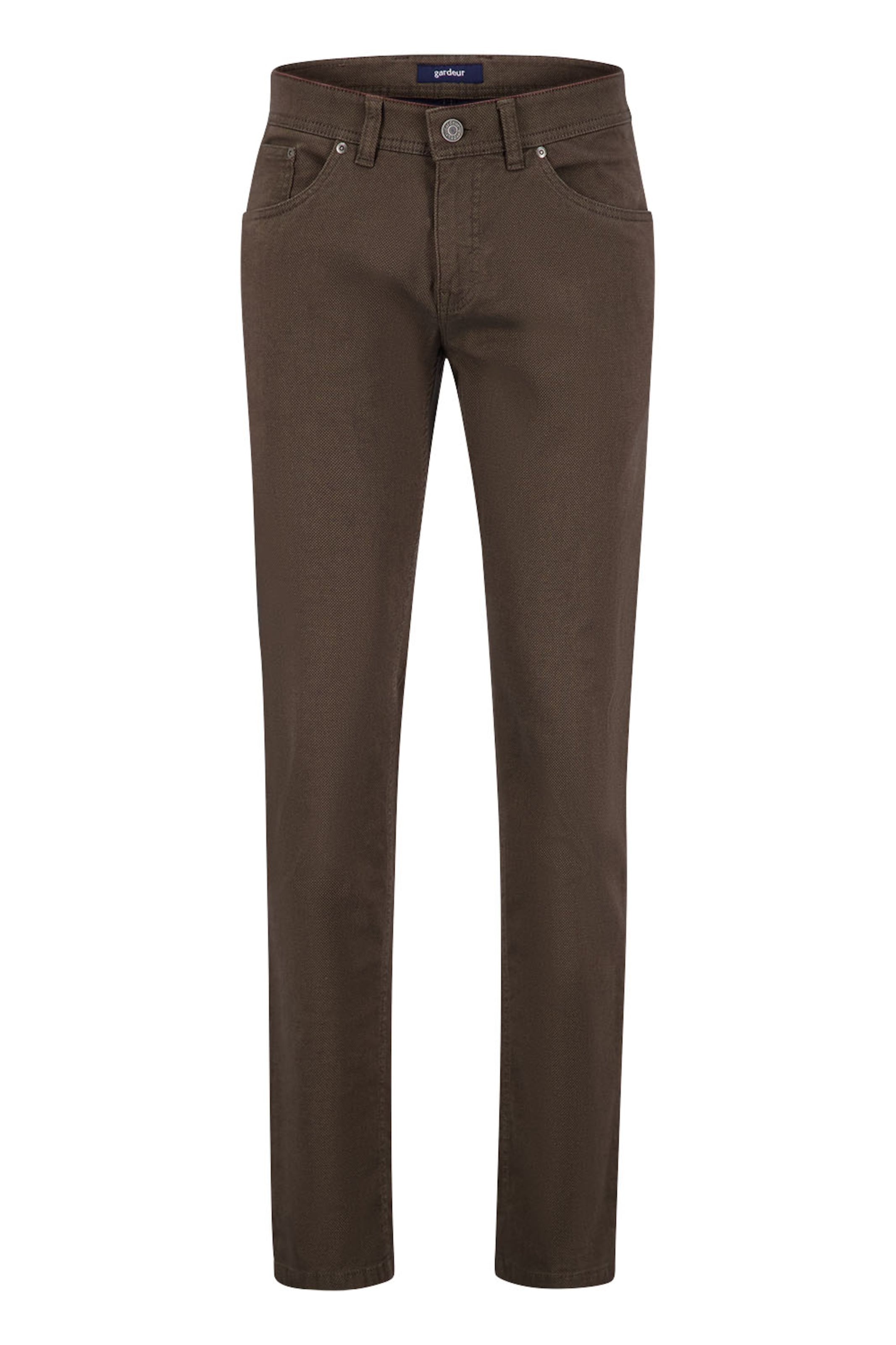Gardeur Slimfit Broek in Bruin: voorkant