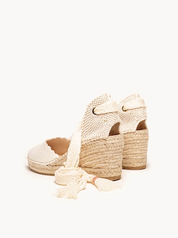 Alhamas Sandaal 'Alpargata Cuña 7 cm' in Beige