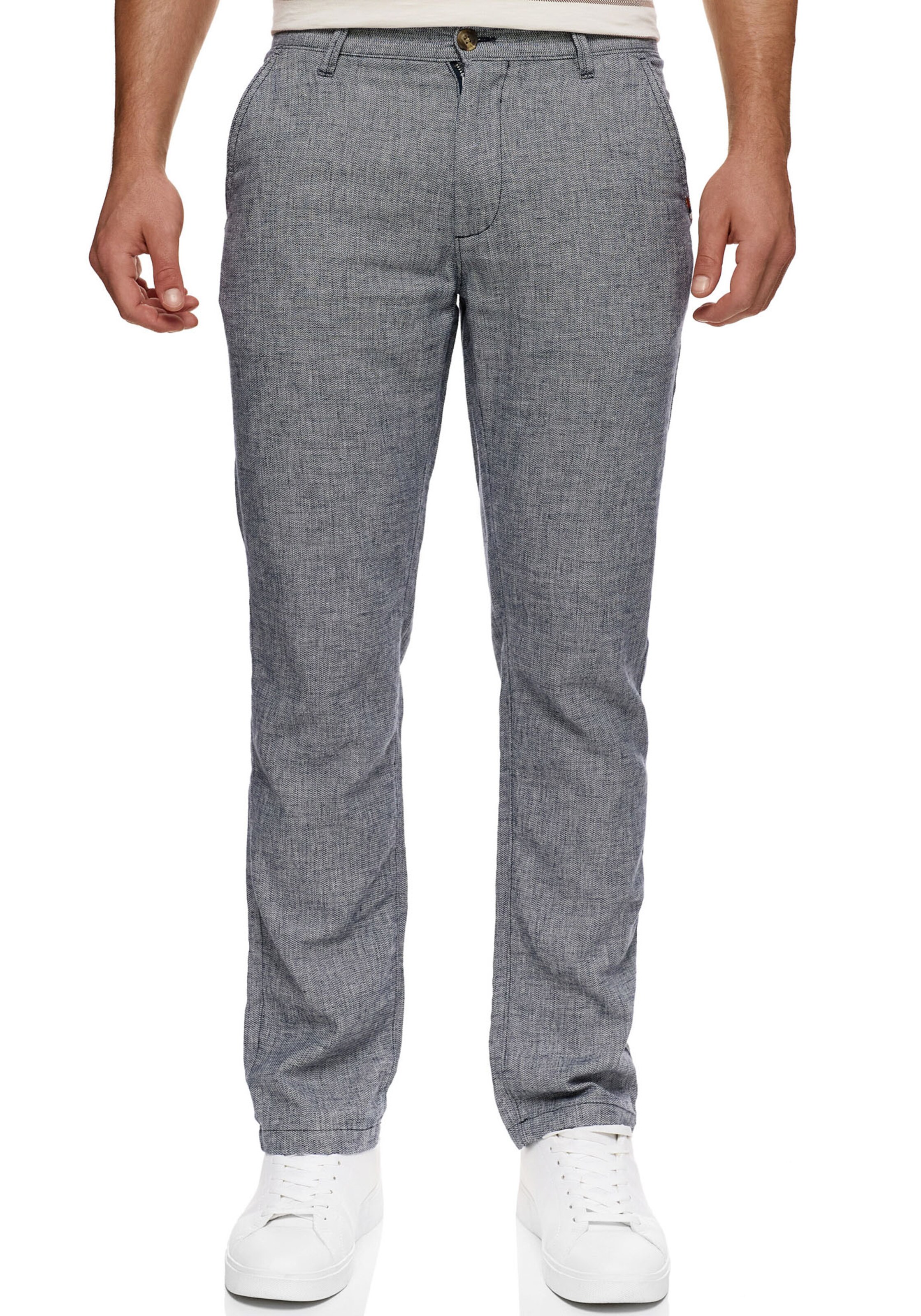 INDICODE JEANS Regular Chino Pants in Blue: front