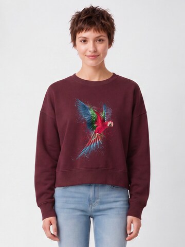 Watapparel Sweatshirt 'Papagei' in Red: front