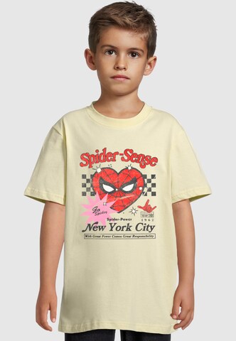 ABSOLUTE CULT T-Shirt 'Spiderman - Heart' in Gelb: Vorderseite