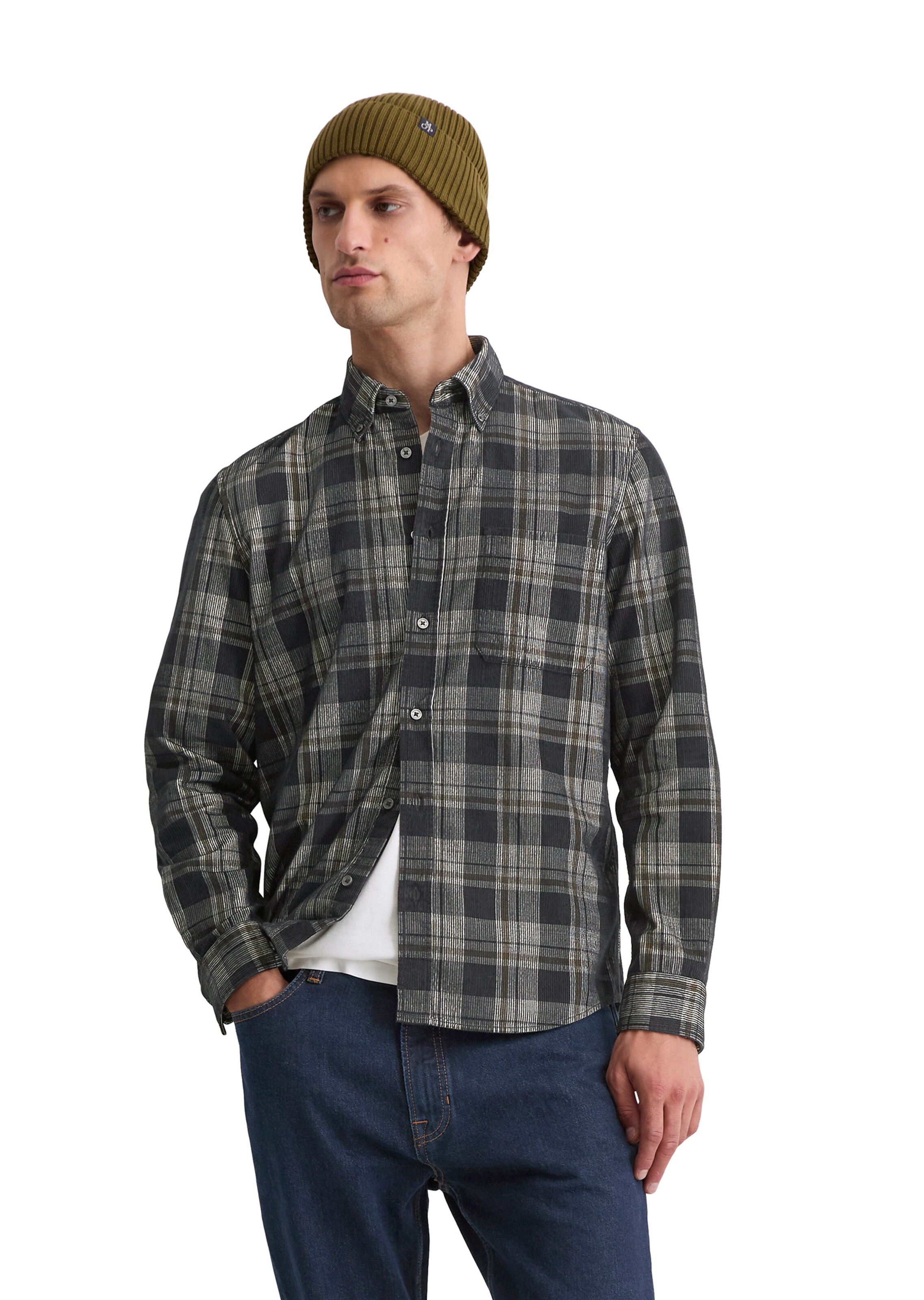 Marc O'Polo Regular Fit Hemd in Grau: Vorderseite