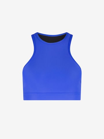 WALLIEN Bikinitop 'Racerfront Tie' in Blauw: voorkant