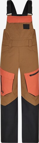 ZIENER Workout Pants 'AKANDO-BIB' in Brown: front