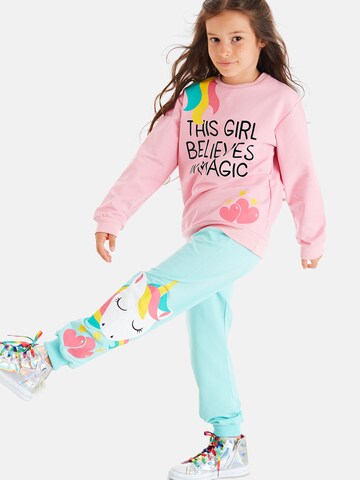 Survêtement 'Unicorn' Denokids en rose : devant