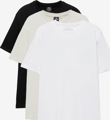 T-Shirt Pull&Bear en beige : devant