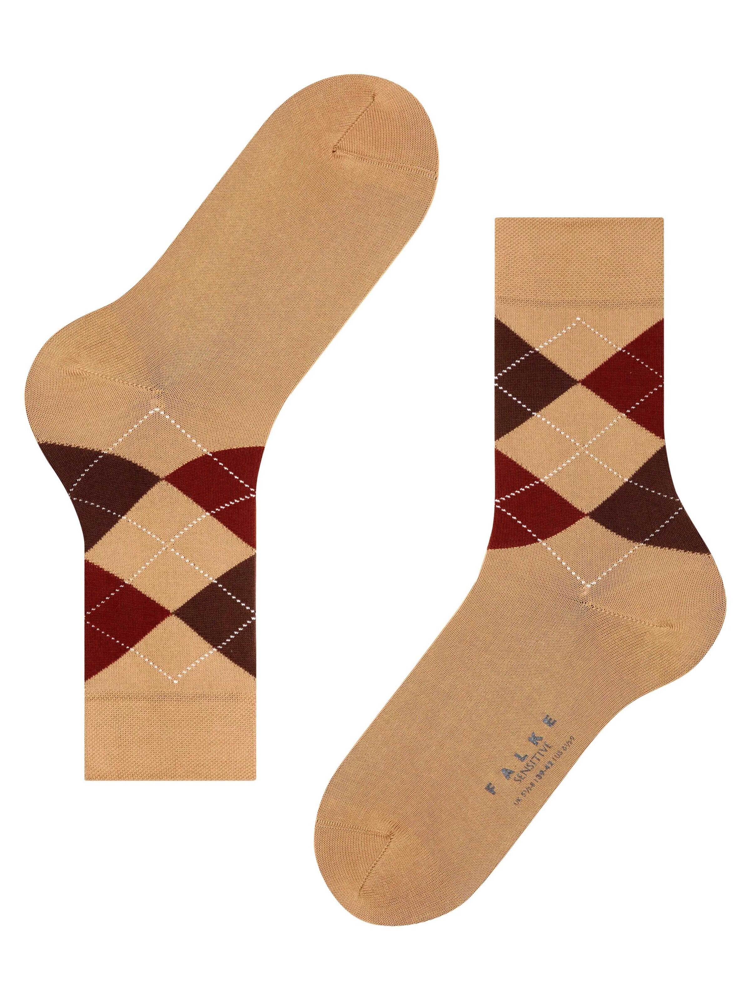 FALKE Socks 'Sensitive Argyle' in Beige