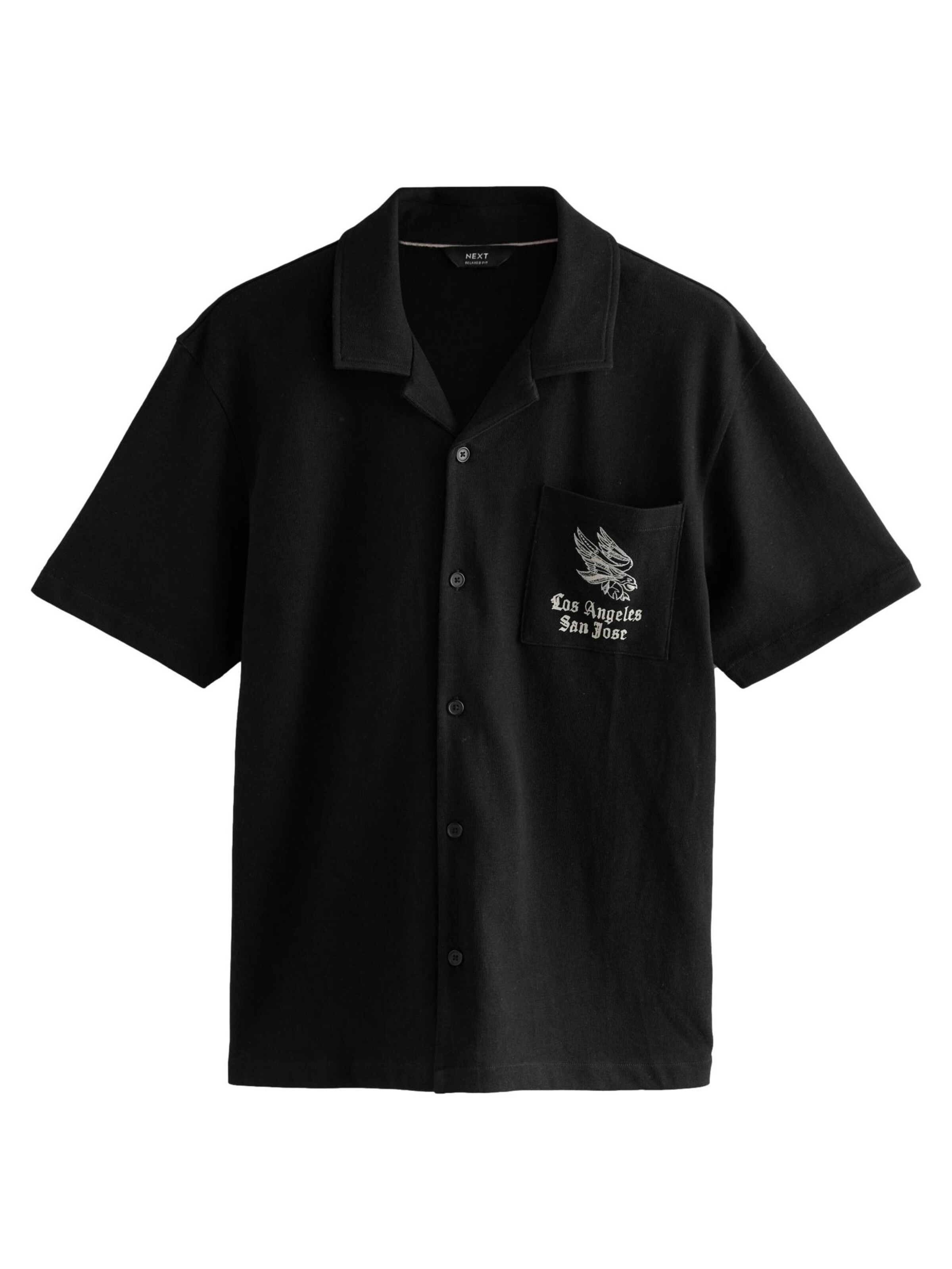 Next Средняя посадка Рубашка в Черный: спереди